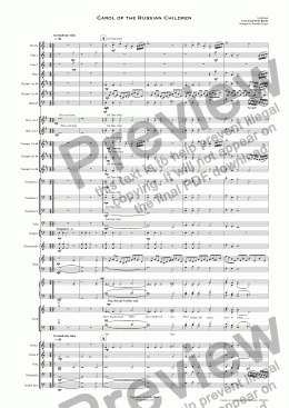 page one of Carol of the Russian Children (Christmas) - Orchestra with SATB Choir