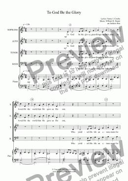 page one of To God Be the Glory - Choir