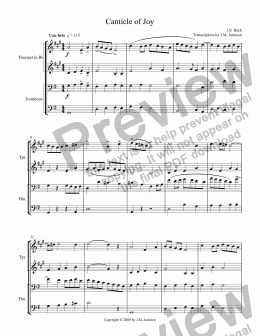 page one of Canticle of Joy (quartet)