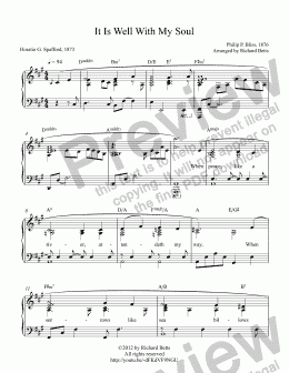page one of It Is Well With My Soul - Hymn Piano Solo