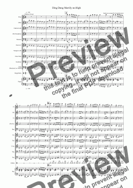page one of Ding Dong Merrily on High (Jazzy Style!) for School Wind Band