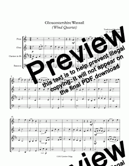 page one of Gloucestershire Wassail (Wind Quartet)