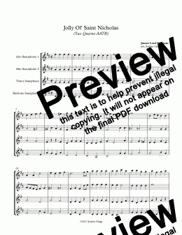 page one of Jolly Ol’ Saint Nicholas (Sax Quartet AATB)