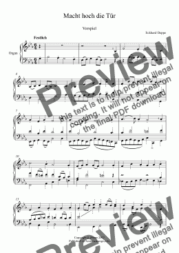 page one of ’Macht hoch die Tür’ Choral Vorspiel ( Band I)