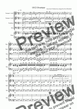 page one of 1812 Overture for Brass Quartet