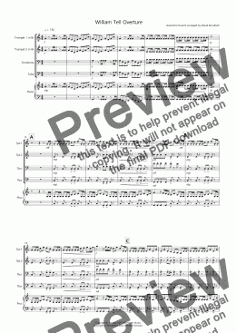 page one of William Tell Overture for Brass Quartet