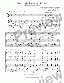 page one of Silent Night/Testimony of Christ (one-copy price)