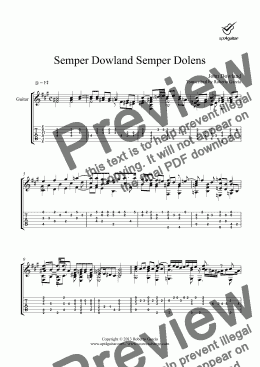 page one of Semper Dowland Semper Dolens for solo guitar