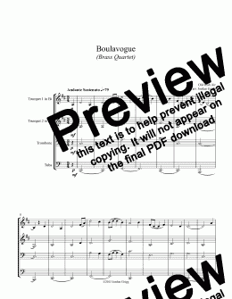 page one of Boulavogue (Brass Quartet)