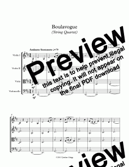 page one of Boulavogue (String Quartet)