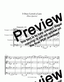 page one of I Once Loved a Lass (Brass Quartet)