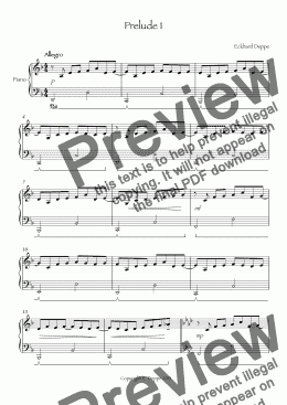 page one of Prelude 1 ( From 12 Pop-Preludes Easy to Moderate)