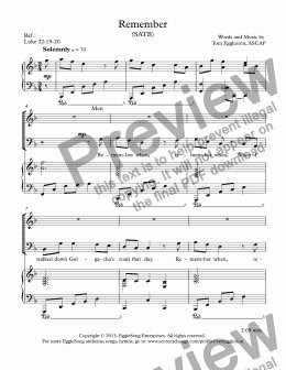page one of Remember (SATB)
