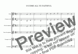 page one of O COME ALL YE FAITHFUL - CONCERT BAND