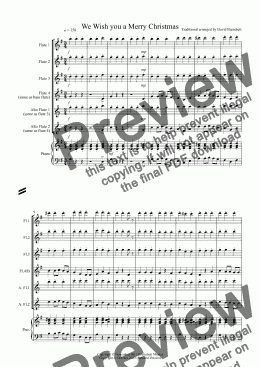 page one of We wish you a Merry Christmas for Flute Quartet
