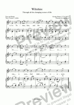 page one of Wiltshire (Through all the changing scenes of life) - Descant