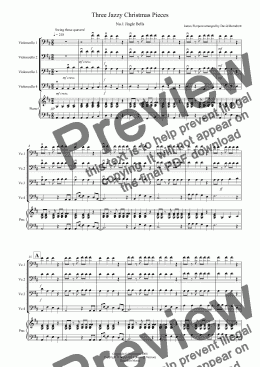page one of 3 Jazzy Christmas Pieces for Cello Quartet