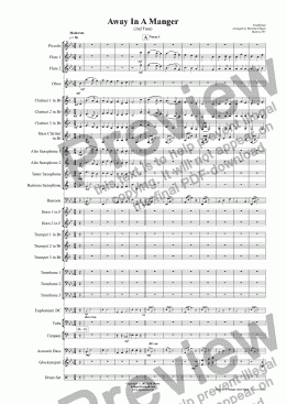 page one of Away In A Manger (2nd Tune) - Concert Band
