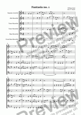 page one of Fantasia no 1 (W.Byrd)