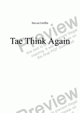 page one of Tae Think Again