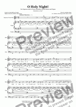 page one of O Holy Night! (SATB + Soprano/Tenor Soloists and Organ)