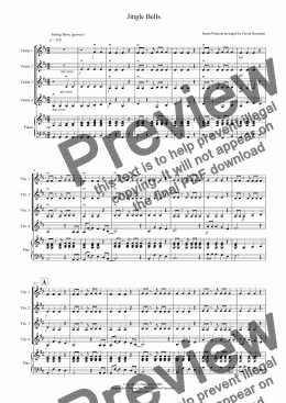 page one of Jingle Bells (Jazzy Style!) for Violin Quartet