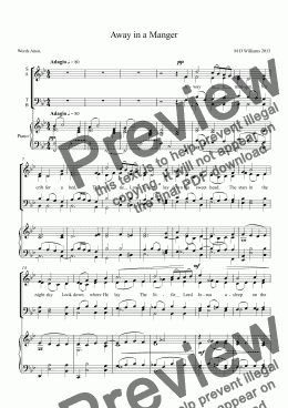 page one of Away in a Manger: New melody