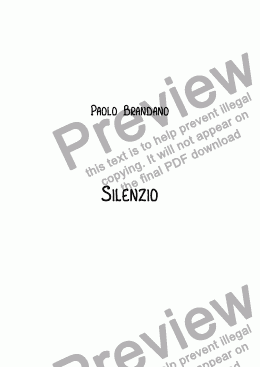 page one of Silenzio