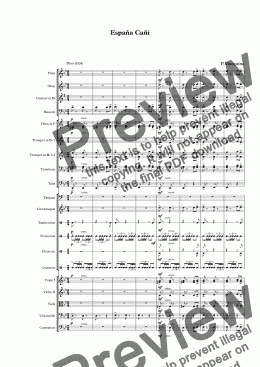 page one of <b>España Cañí</b> for Orchestra