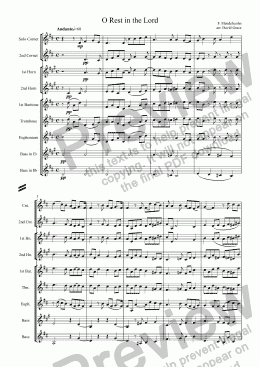 page one of O Rest in the Lord (Mendelssohn)