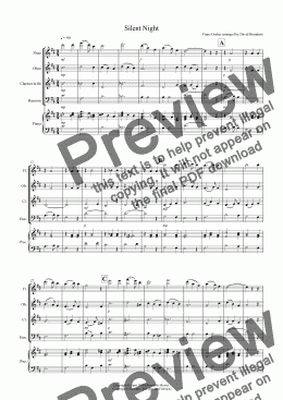 page one of Silent Night for Wind Quartet