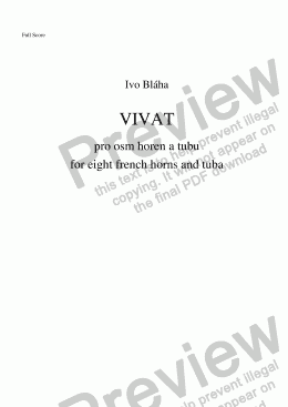 page one of VIVAT for 8 French horns and tuba