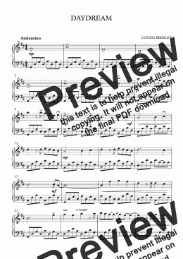 page one of DAYDREAM FOR PIANO