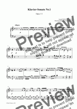 page one of Klavier-Sonate Nr.1 - Opus 1 No. 1