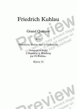 page one of Kuhlau, Klavierquartett op. 32