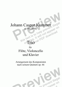 page one of Kummer, Trio op. 66 bis (fl, vc, kl)