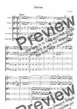 page one of Tartini Sinfonia
