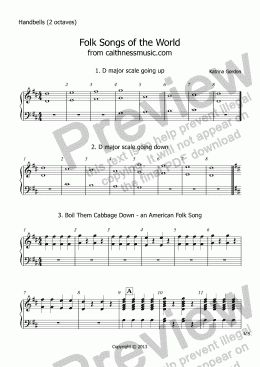 page one of Folk Songs of the World from caithnessmusic.com