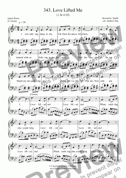 page one of Love Lifted Me - Easy Piano 343