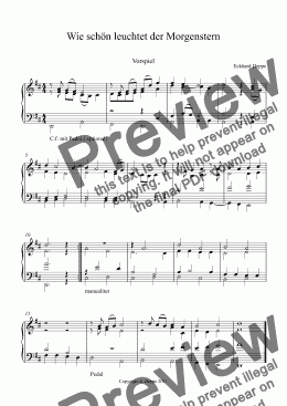 page one of ’Wie schön leuchtet der Morgenstern’ Choral Vorspiel ( Band III)