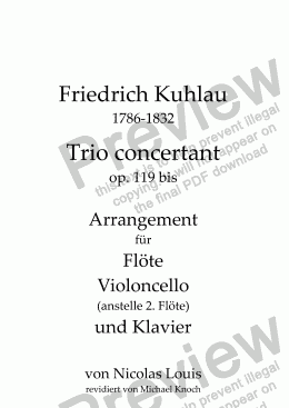 page one of Kuhlau, Trio concertant (fl1, fl2/vc, kl) op. 119 bis