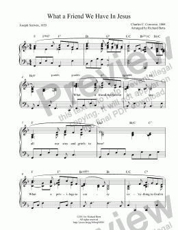 page one of What a Friend We Have In Jesus - Hymn Piano Solo