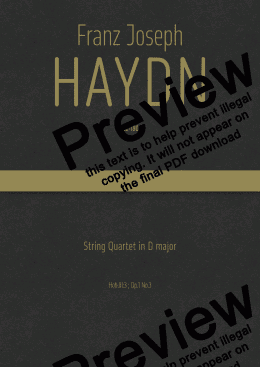 page one of Haydn - String Quartet in D major