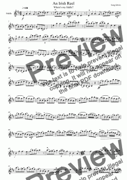 page one of An Irish Reel (For Fiddle performance in pub)