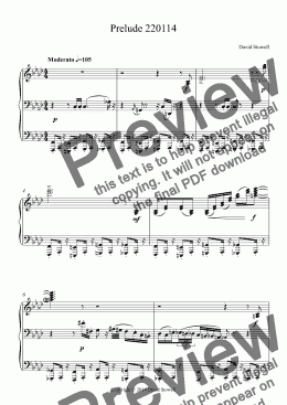 page one of Prelude 220114 for piano