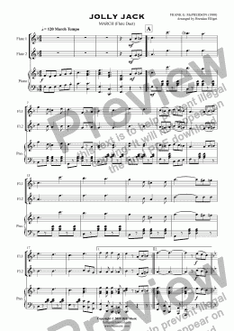 page one of JOLLY JACK MARCH (Flute Duet) with Piano