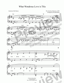 page one of What Wondrous Love is This - Lent / Easter / Communion Hymn Piano Solo