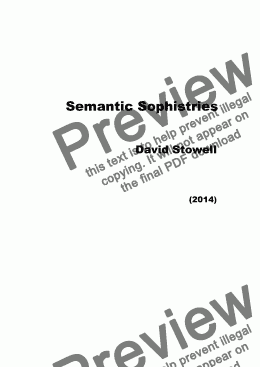 page one of Semantic Sophistries