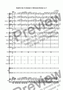 page one of Excerpts from 4th Movement of Beethoven’s Symphony no. 9