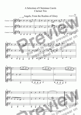 page one of 10 Popular Christmas Carols for Clarinet Trio